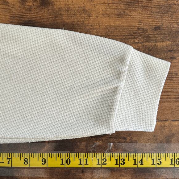 Victoria Secret Thermal Waffle-Knit Pajama Henley Jogger Set MED Beige Cozy - Picture 6 of 12